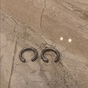 3/4” silver earrings, 10 gauge